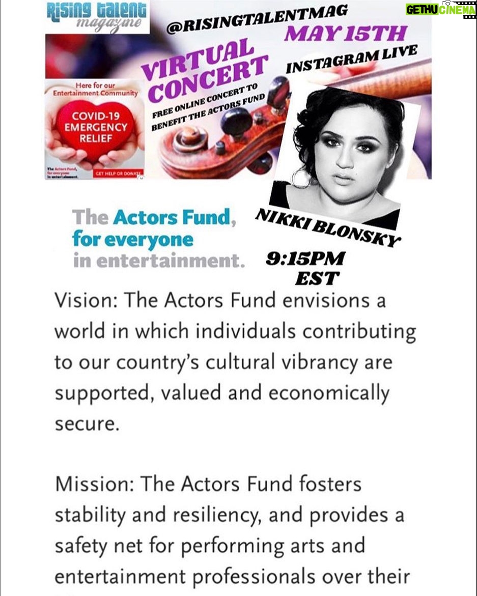 Nikki Blonsky Instagram - Tune in tonight to @risingtalentmag live show at 9:15pm EST! See you there!
