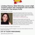 Nikki Blonsky Instagram – Excited to be part of such an amazing event again! Tune into @risingtalentmag live show on Friday, May 15th to catch some of Broadway’s amazing talent! I’ll be live at 9:15pm EST! You won’t want to miss it!