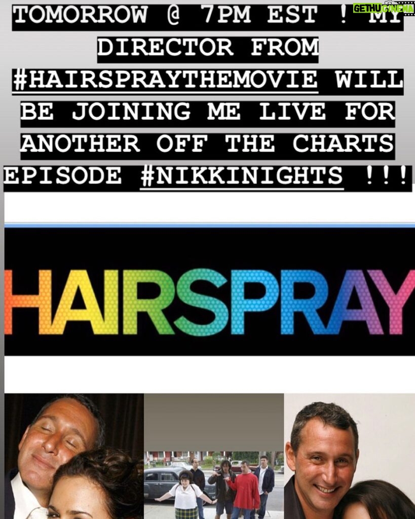 Nikki Blonsky Instagram - TOMORROW ON #NIKKINIGHTS I get to sit down with THE DIRECTOR #HAIRSPRAYTHEMOVIE!!! @adamshankman and I are going to talk ALL things #HAIRSPRAYMOVIE !!! I ADORE YOU @adamshankman ! SEE YOU HERE ON MY INSTAGRAM LIVE at 7PM EST! #YOUCANTSTOPTHEBEAT !!!