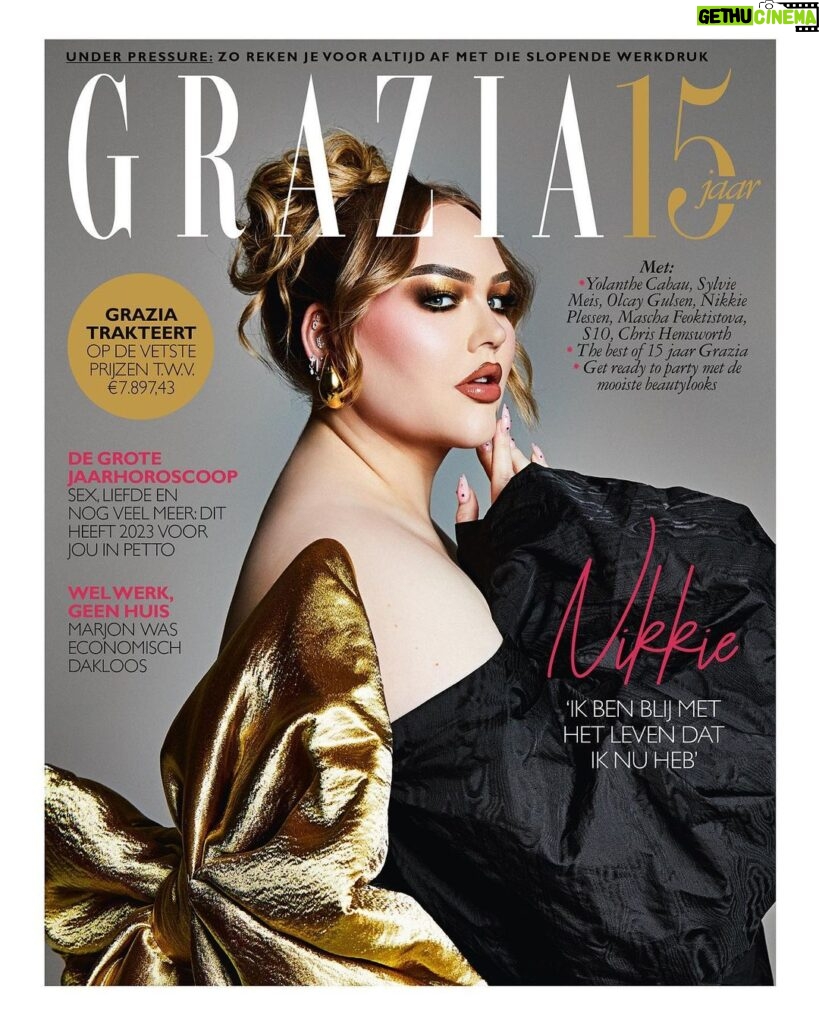 Nikkie de Jager Instagram - but wait- there’s more 🫣❤️‍🔥 thank you for letting me be on your 15th ANNIVERSARY cover @grazia_nl 💛 one of my favorite shoots ever.. I felt so pretty 😊