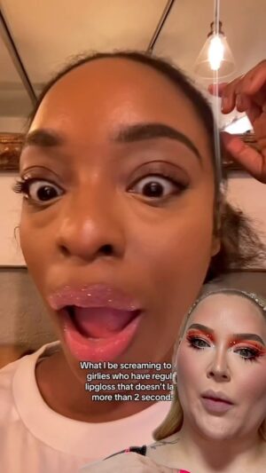 Nikkie de Jager Instagram - glitter lips that DON’T move 🤩 wow!