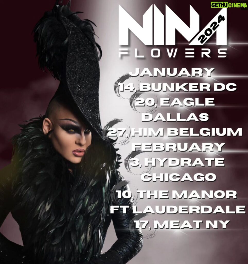 Nina Flowers Instagram - Good morning amigos. Here to share some dates and see if we meet at a few of these. Wishing you all a great happy Thursday😘