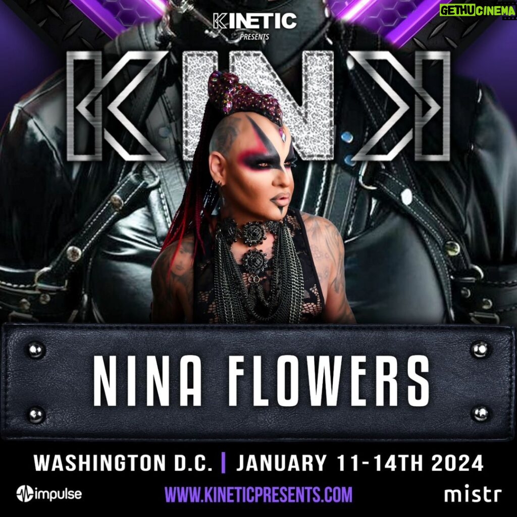 Nina Flowers Instagram - Looking forward to joining forces with Kinetic Presents in DC for KINK during MAL weekend. See you guys at BUNKER DC Sunday morning 😎 tickets at kineticpresents.com