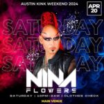 Nina Flowers Instagram - I always get super excited for new adventures and playing an event for the first time is one of them. I'm happy to announce that next year I'll be joining the team of Austin Kink Weekend for their Saturday Main Event. More details to come soon 😎 Night night lovers 😘 #austinkinkweekend #KinkWeekend #ninaflowers #djninaflowers