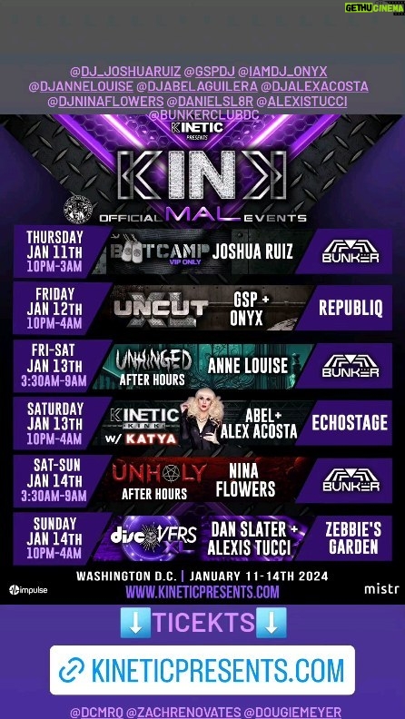 Nina Flowers Instagram - Kinetic presents has this mega line up for MAL weekend. Watch for this guys cause they are elevating DC fiercely 🤸🤸🤸🤸🤸Get your tickets at kineticpresents.com 😎