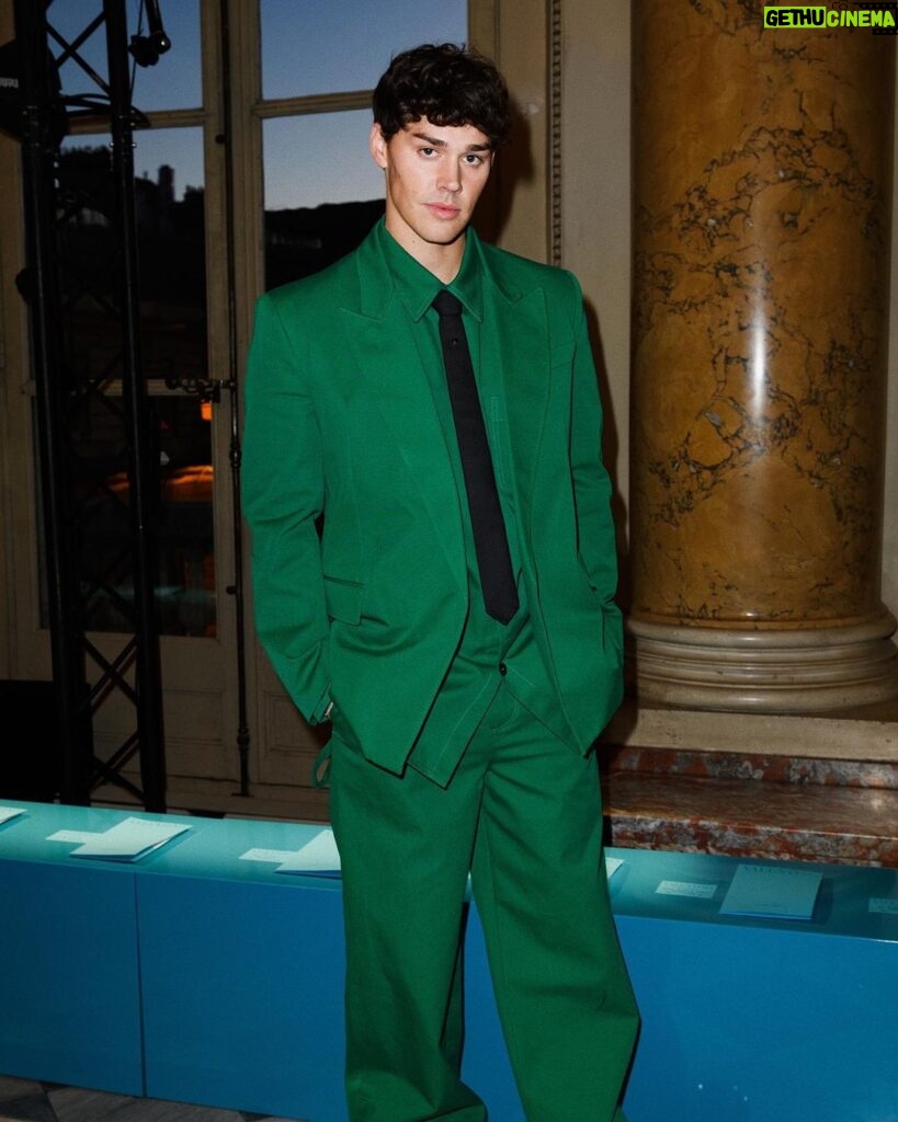 Noah Beck Instagram - wearing green like it’s my job a beautiful show @maisonvalentino <3