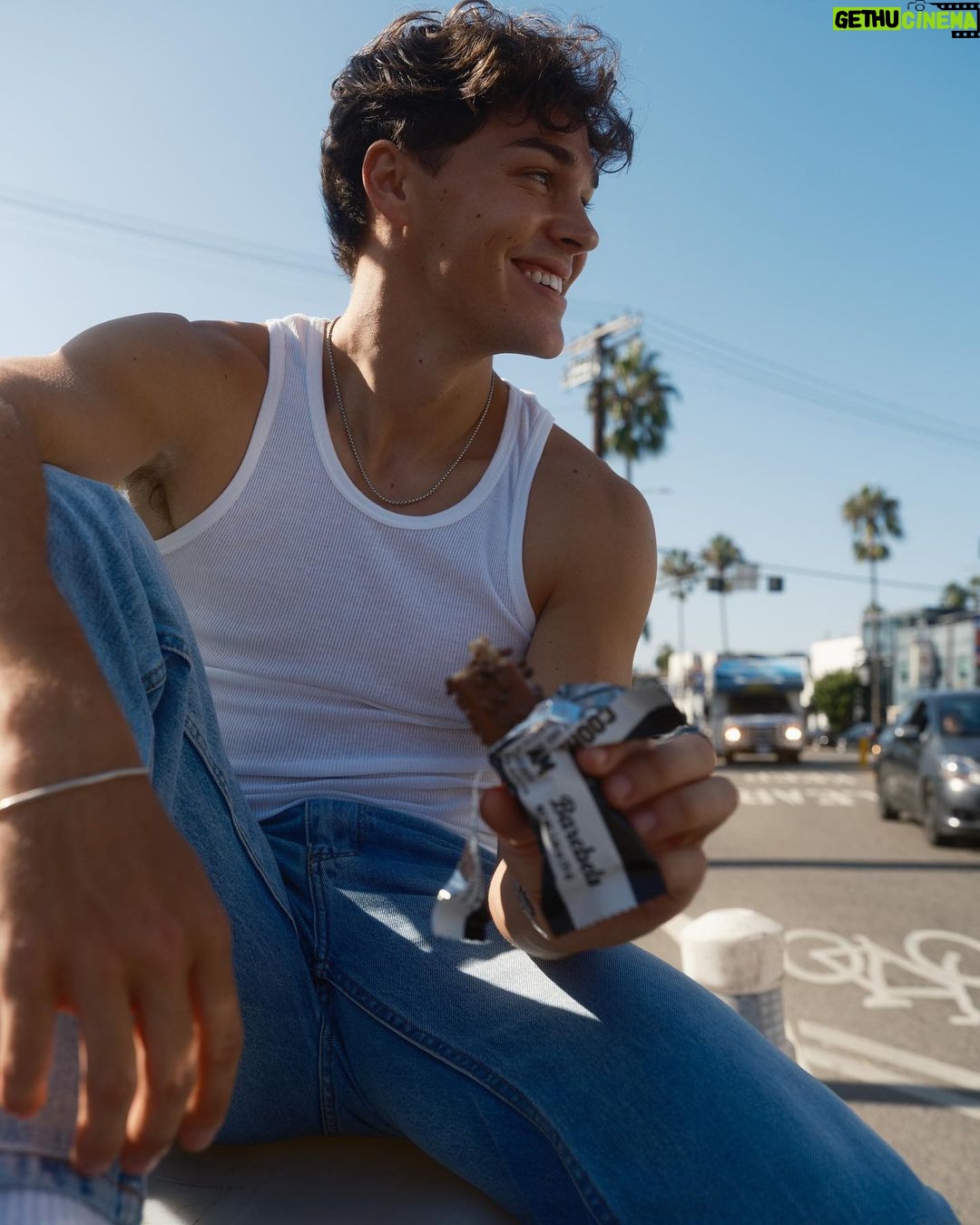 Noah Beck Instagram - It ain’t loitering when it’s 20 grams of protein and tastes this good @barebells.usa