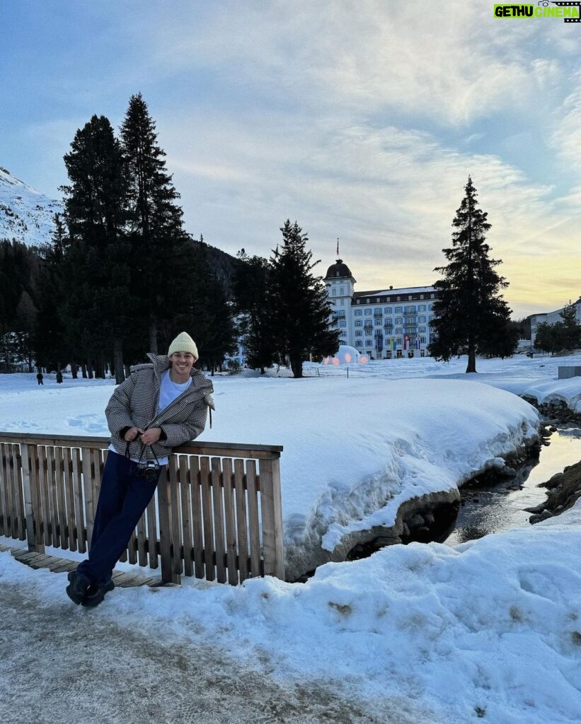 Noah Beck Instagram - “traveling rlly has expanded my palette” (eats bread, meat, and cheese) :p St. Moritz, Switzerland