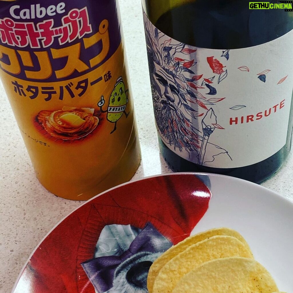 Nobi Nakanishi Instagram - Today’s end of week high brow low brow mashup - a bottle of Hirsute Cab-Franc courtesy of @loupiottekitchen and SCALLOP BUTTER potato chips from Japan. Palate is happily confused. 😄 Los Angeles, California