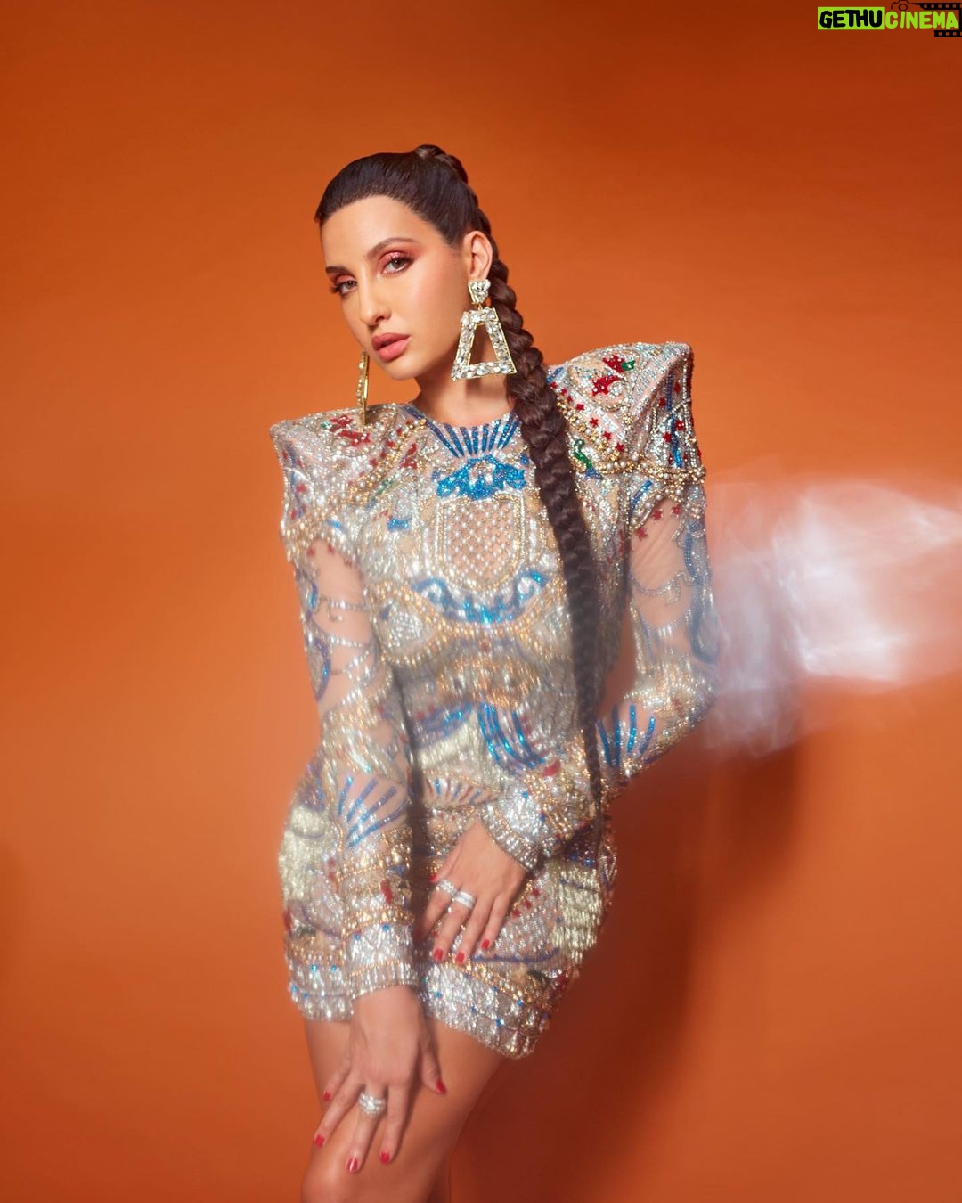 Nora Fatehi Instagram - Flip a switch on a prick then I.. Come alive in the nighttime š @falgunishanepeacockindia @shaleenanathani @reshmaamerchant @hairstylist_madhav2.0 @louboutinworld @minerali_store @dripproject.Co @vasudhaguptaa Shot by @tejasnerurkarr @amazonminitv