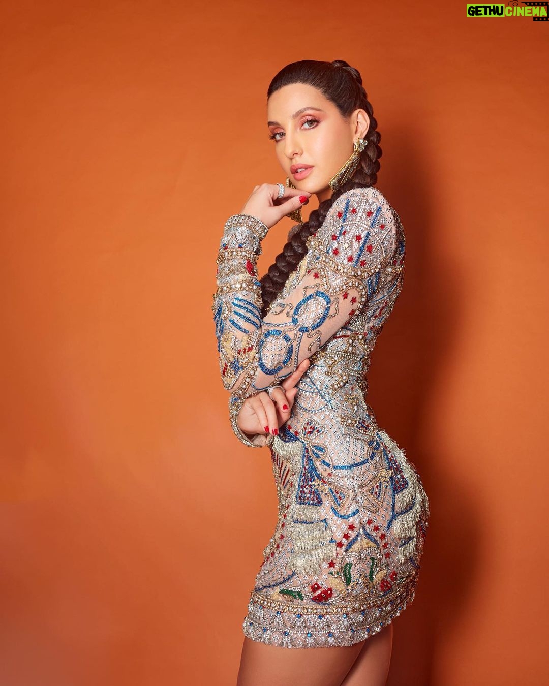 Nora Fatehi Instagram - Flip a switch on a prick then I.. Come alive in the nighttime š @falgunishanepeacockindia @shaleenanathani @reshmaamerchant @hairstylist_madhav2.0 @louboutinworld @minerali_store @dripproject.Co @vasudhaguptaa Shot by @tejasnerurkarr @amazonminitv