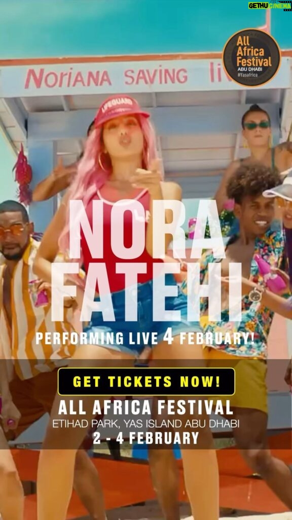 Nora Fatehi Instagram - Its about to be lit in Abu Dhabi 🔥 Feb 4th at Etihad park in Yas Island for @allafricafestival ! Book your tickets now my show is going to be CRAZY ! Link in bio Go to ticketmaster.ae to get ur tickets