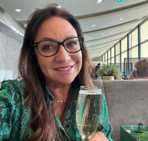 Norah Casey Instagram - Off gallivanting again - long weekend in Dubai via @emirates … not too early for fizz… right 😉??? Have some epic adventures coming up for the next few days … Dubai uncovered  and also doing something I thought I would never do in my lifetime - let’s see if I’m brave enough #watchthisspace