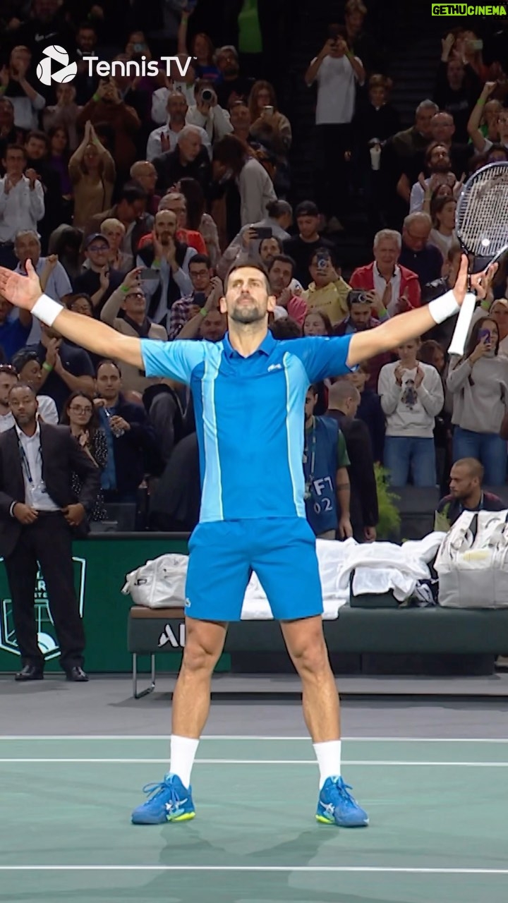 Novak Djokovic Instagram - Djokovic hits the Jude Bellingham celebration 🥶 #tennis #tennistv #atptour #rolexparismasters