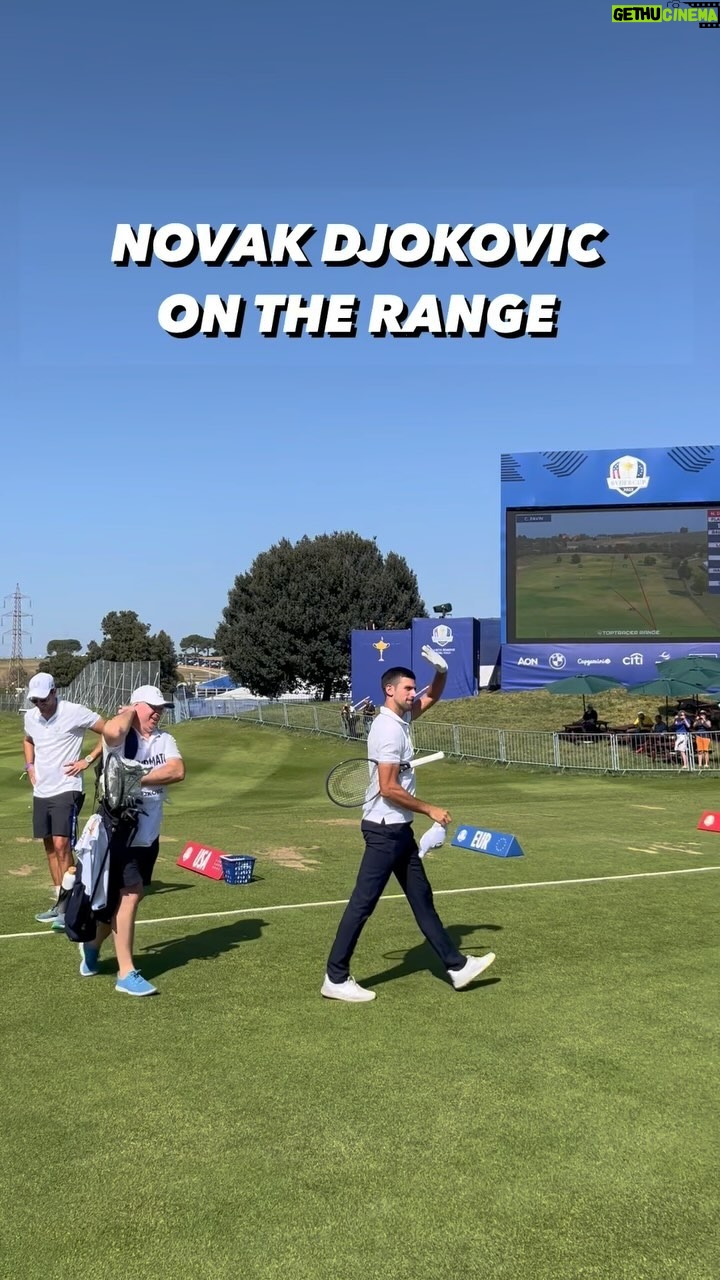 Novak Djokovic Instagram - Novak Djokovic, range session completed 😅 #AllStarMatch | #RyderCup Marco Simone Golf & Country Club