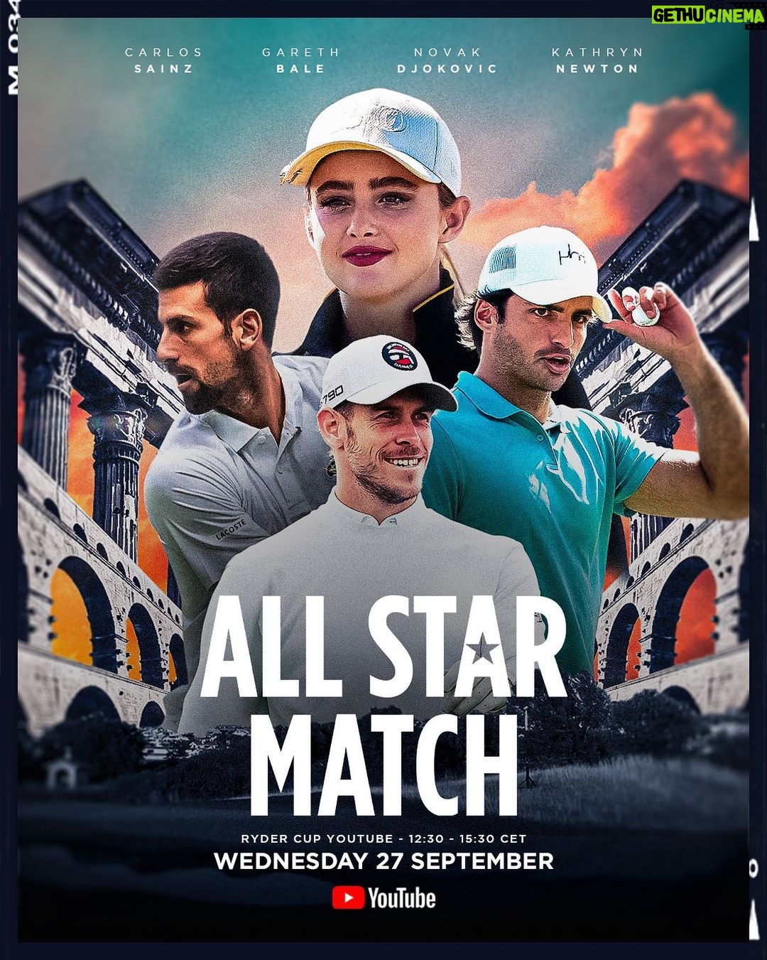 Novak Djokovic Instagram - Set your alarms ⏰ Watch the Ryder Cup #AllStarMatch on Ryder Cup YouTube tomorrow 📺 Marco Simone Golf & Country Club
