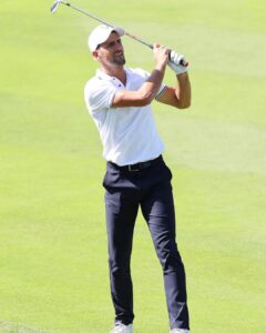Novak Djokovic Instagram - From the baseline to the fairway! @djokernole playing in the Ryder Cup All-Star match ⛳️