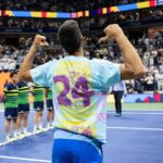 Novak Djokovic Instagram – 🏆🙏🏼2️⃣4️⃣💜💛 #USOpen US Open Tennis