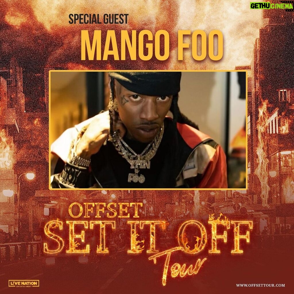 Offset Instagram - Here’s my special guests for the Set It Off tour @_skillababy @sleazyworld_go @yrnmango_foo Let’s go crazy gang!!!!