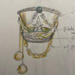 Ola Salo Instagram - One of the things we early on knew we had to figure out for the tour, was a really cool hat for Jepson in the finale. Jepson loves hats and I wanted to come up with something really regal for him. After a bunch of sketches a golden hussar hat took form, a so called “Shako”. Johan Norberg understood exactly what we wanted and created this fantastic item. First picture is my final sketch. Swipe for final result and earlier sketches!