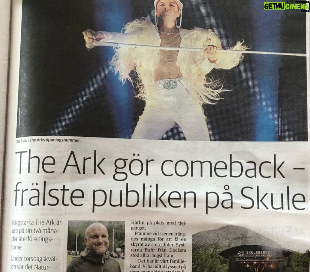 Ola Salo Instagram - ”The optimal Ark show” writes Tidningen Ångermanland about the Skule gig.