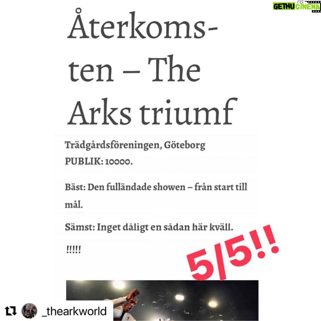 Ola Salo Instagram - Great review from the Gothenburg show by blogger/Post Punk legend Kai Martin!