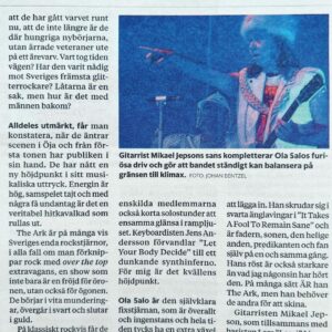Ola Salo Instagram - Rave review in Ystads Allehanda!