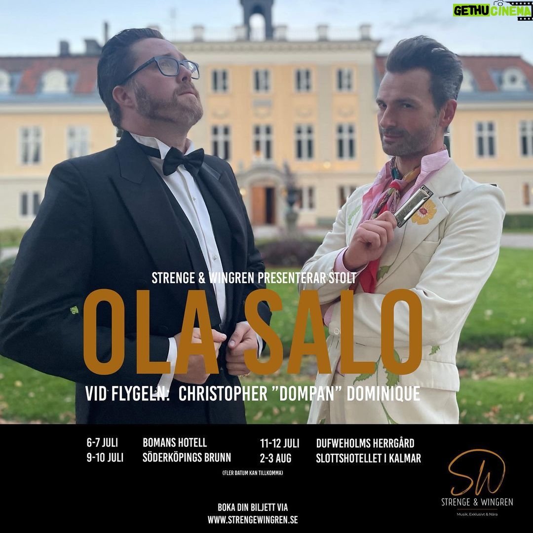 Ola Salo Instagram - Katrineholm! Trosa! Söderköping! Kalmar! Fyra ytterligare orter jag och Dompan kommer till i sommar. Biljetter ute nu via @strengewingren . Ses i sommar!