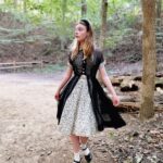 Olive Elise Abercrombie Instagram - Wedding attire from a few weeks back 🖤🤍 Amazing vintage dress from @trunkofdresses 🚲