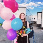 Olive Elise Abercrombie Instagram - 🎈12🎈 Thanks to everyone on set for making it such a special day! Ps - 2 years ago Olive was turning 10 on her last day shooting Outer Range season 1 (swipe for sad split screen 😭)