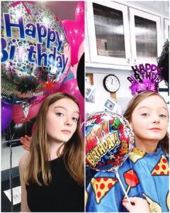 Olive Elise Abercrombie Instagram - 🎈12🎈 Thanks to everyone on set for making it such a special day! Ps - 2 years ago Olive was turning 10 on her last day shooting Outer Range season 1 (swipe for sad split screen 😭)