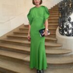 Olivia Palermo Instagram - 💚 @victoriabeckham | SS24 with @victoriabeckhambeauty | #PFW 👗🕶️👛: @victoriabeckham 👢: @stuartweitzman 💄: @shaynagold for @victoriabeckhambeauty 💇🏼‍♀️: @stefanbertin 📷: (1) @essbeephoto (2) @wheresmydriver (3,4) @marwan_photographer (5) @samsphotographyparis (6) @darren_gerrish Paris, France