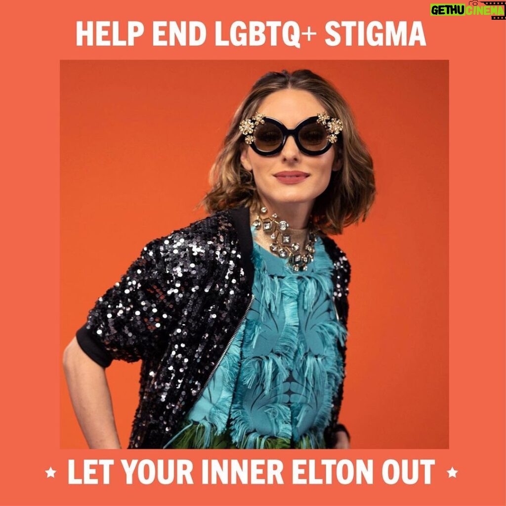 Olivia Palermo Instagram - No matter who you are or who you love, everyone deserves to live free from fear and stigma and with equal access to healthcare 🏳️‍🌈🏥 Together, we can make that world a reality!!! Im proud to support the Elton John AIDS Foundation by sharing my #InnerElton and encourage you to do the same 😎🪩🕺🏼 @ejaf