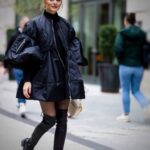 Olivia Palermo Instagram - Power Puff Girl 🖤 📷: @thestewartofny 🧥: @simonerocha_ 👕: @burberry 🩳: @zara 👢: @stuartweitzman 👛: @dior New York, New York