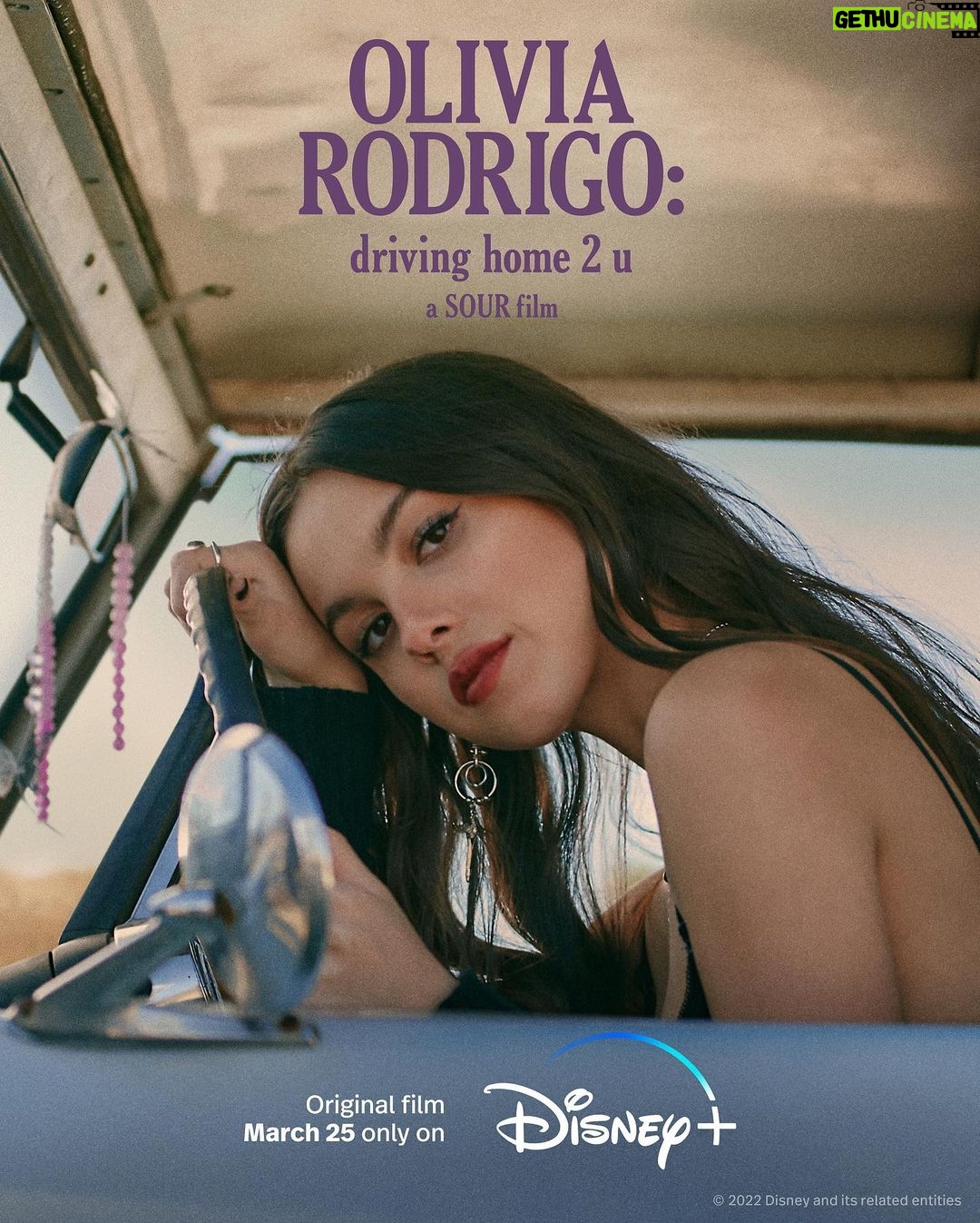 Olivia Rodrigo Instagram - driving home 2 u (a SOUR film) is out march 25th on @disneyplus!!! 🚙💞