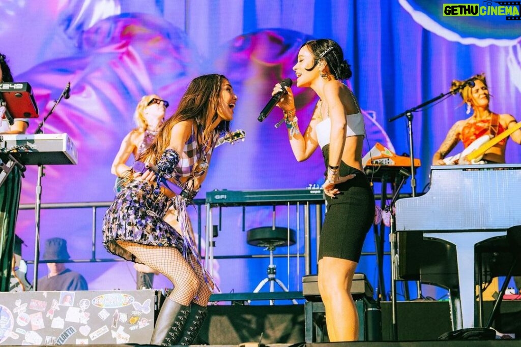 Olivia Rodrigo Instagram - glastonbury was magical!!!! huge thanks to @lilyallen for sharing the stage with me and helping share such an important message. a day I will never forget.💜💜💜💜