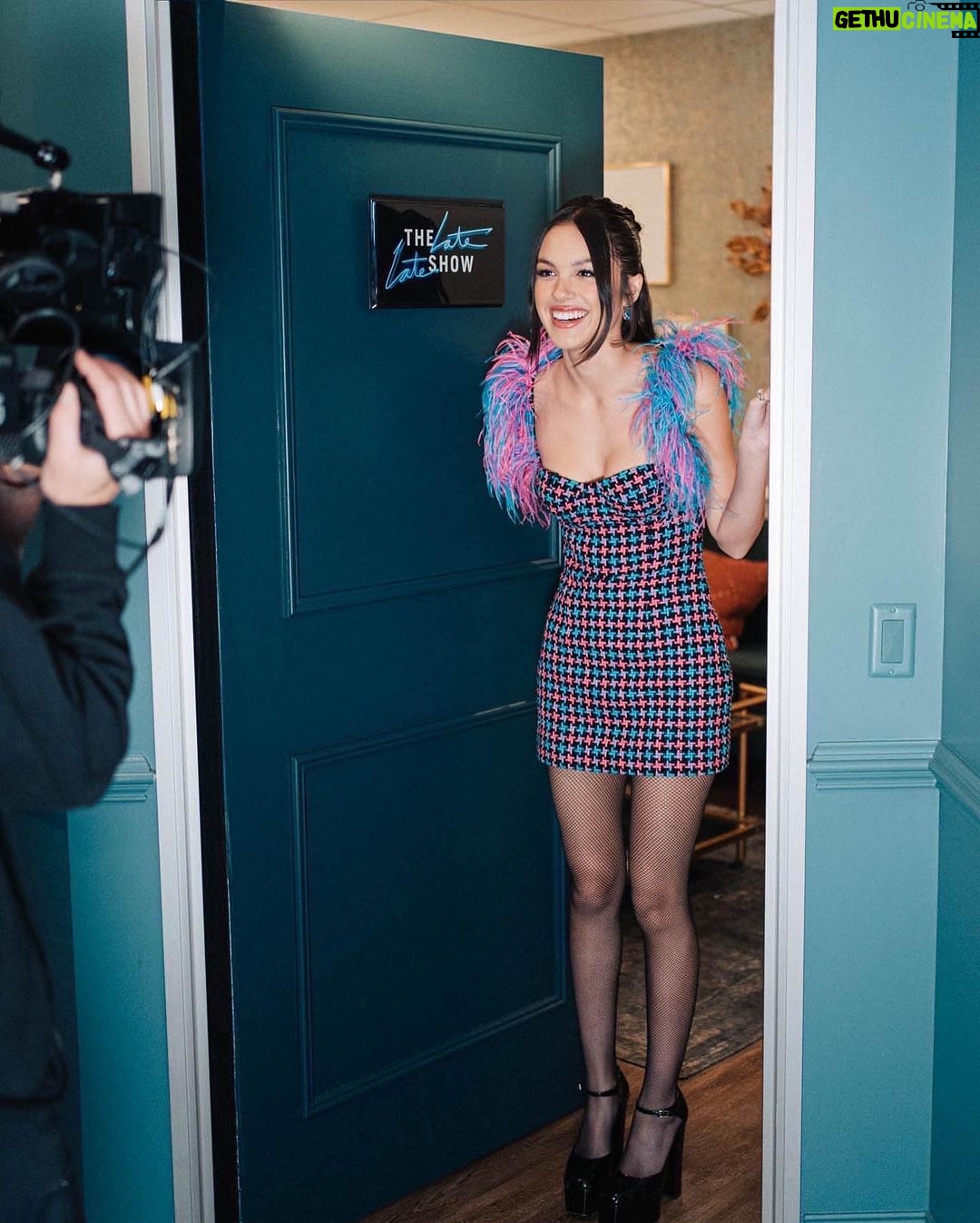 Olivia Rodrigo Instagram - thank u @latelateshow and @j_corden for having me todayyyy. was so cool to be on with @renatereinsve too! her movie worst person in the world is the most magnificent thing Iโve seen in a while๐๐๐