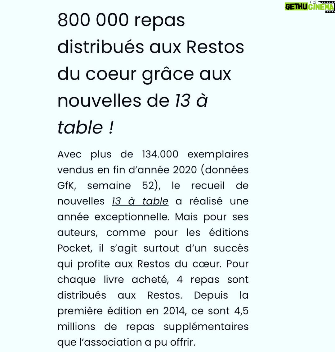 Olivia Ruiz Instagram - Un immense MERCI à tous ceux qui ont acheté (et achèteront, puisqu’il est toujours disponible 😉) ce « 13 à table » sur le thème du premier amour, si joliment habillé par @riadsattouf. #restosducoeur #merci #yourock