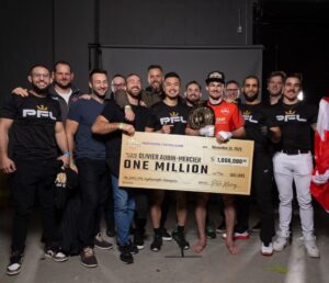 Olivier Aubin-Mercier Instagram - Eight done.
Zero to go.
Im the champ champ. 

Merci à tous et à toutes d'être venus à Washington, d'avoir suivi le combat à la télé ou de manière illégale. Merci du soutien que vous m'avez apporté ces dernières années. Je viens de devenir double champion avec 10 victoires et aucune défaite dans la PFL et sans vous, cela aurait été plus difficile.

Ce n'est pas un secret, je suis fatigué, et je suis heureux de pouvoir enfin prendre un bon repos.

Je ne sais pas si je reviendrai, mais je serais satisfait de terminer ma carrière ainsi.

En 13 ans, ce sport m'a apporté tant de beaux souvenirs, de rencontres marquantes et d'histoires incroyables.

J'ai hâte de regarder en arrière et de me dire : "TABARNAK, QUE J'AI ÉTÉ UN BEAU DÉBILE."

Un beau débile fier.

Pendant ce dernier camp, de nombreuses personnes m'ont aidé, et je souhaiterais les remercier.

En premier lieu, je tiens à exprimer ma profonde gratitude à mon entraîneur Richard HO, ainsi qu'à Kevin Lan du H2O MMA qui ont été présents à chaque étape de ma préparation, jusqu'à la cage.

Un grand merci également à mon entraîneur, Firas Zahabi du Tristar, pour son expérience et son expertise inestimables.

Merci à Michael Dufort, Fred Dupras, Pierre-Olivier Leclerc
et à mes partenaires d'entraînement qui m'ont tant aidé cette année.

Merci à Marc-André Wilson de Myologik Performance, mon préparateur physique, qui m'a aidé à atteindre un niveau de forme physique optimal et à prévenir les blessures.

Merci à mon physiothérapeute, Max Hanna, qui m'a aidé à récupérer de mes rares blessures afin que je puisse être à 100 % pour le combat.

Un petit clin d'œil à mes sponsors,
Cybersécurité Mathieu Fluet, Le repaire du Gentleman, Recap et Bet99. Je vous suis extrêmement reconnaissant pour votre soutien et votre contribution à mon équipe.

Merci à vous, mes amis, vous êtes tout simplement les meilleurs.

Et finalement, merci à ma famille, à ma compagne et à ma fille aînée.
Vous m'avez énormément soutenu pour terminer ma carrière en beauté. Vous m'avez supporté, toléré et aimé pendant deux années difficiles.
Je vous aime et merci ❤️
/
English in the comment section
