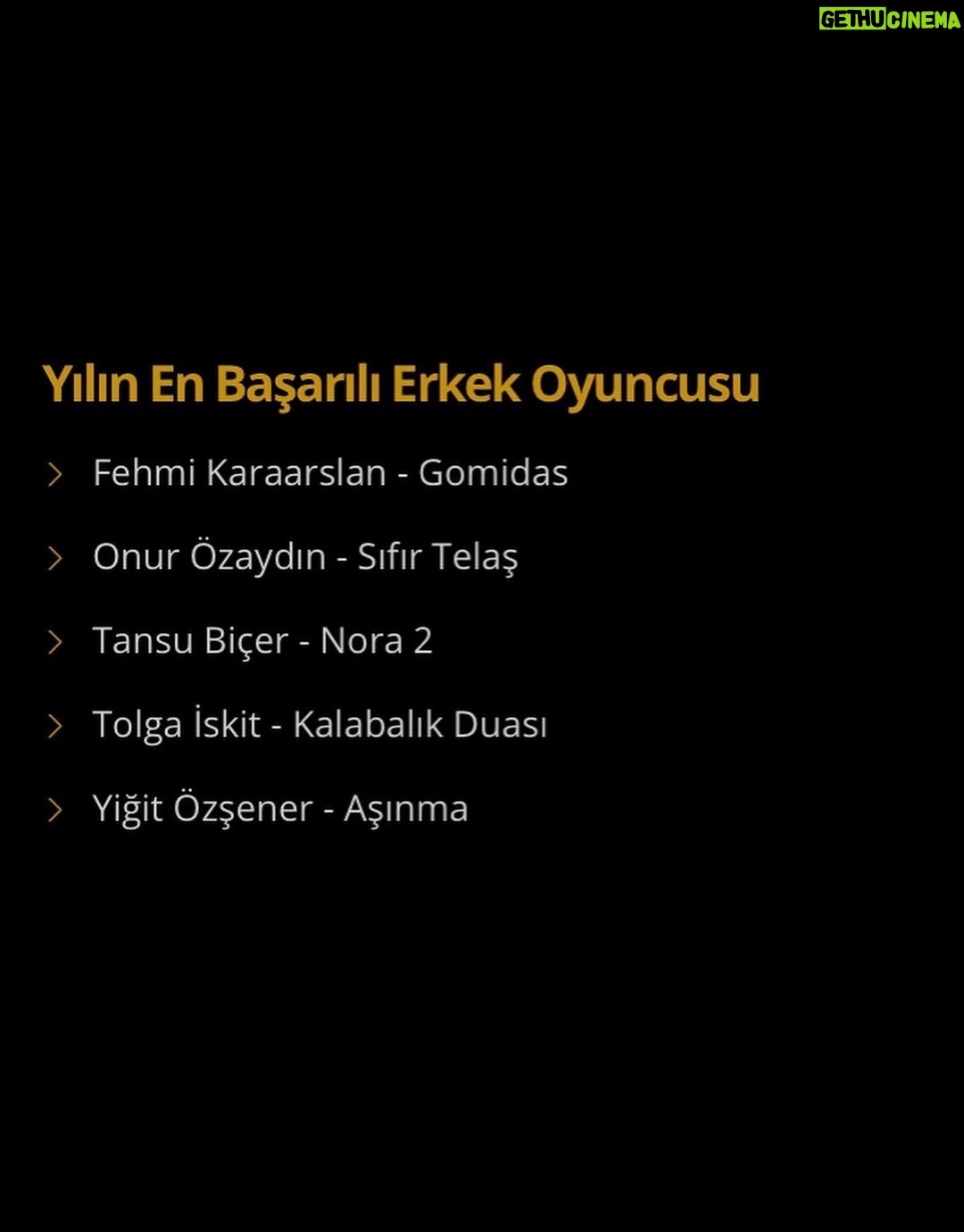 Onur Özaydın - 2.2K Likes - Arkadaşlar, saat biraz geç ama şöyle güzel bir gelişme olunca paylaşmak istedim.
Sıfır Telaş ile “Afife Tiyatro Ödülleri’nde” Yılın En Başarılı Erkek Oyuncusu Ödülü’ne aday gösterildim🎭
@yapikrediafifetiyatroodulleri jürisine çok teşekkür ederim. Başta yönetmenim @douakal olmak üzere tüm ekip arkadaşlarıma minnettarım. @tiyatroperest_ @kursaddivarci @onrcvz @caglarkanal @arzuturk_studio @arzuturk_sculptor @ozdemir_egemen_official
Fotoğraflara bakarsanız, dünya tatlısı arkadaşlarımın da kendi kategorilerinde aday olduklarını görebilirsiniz♥️