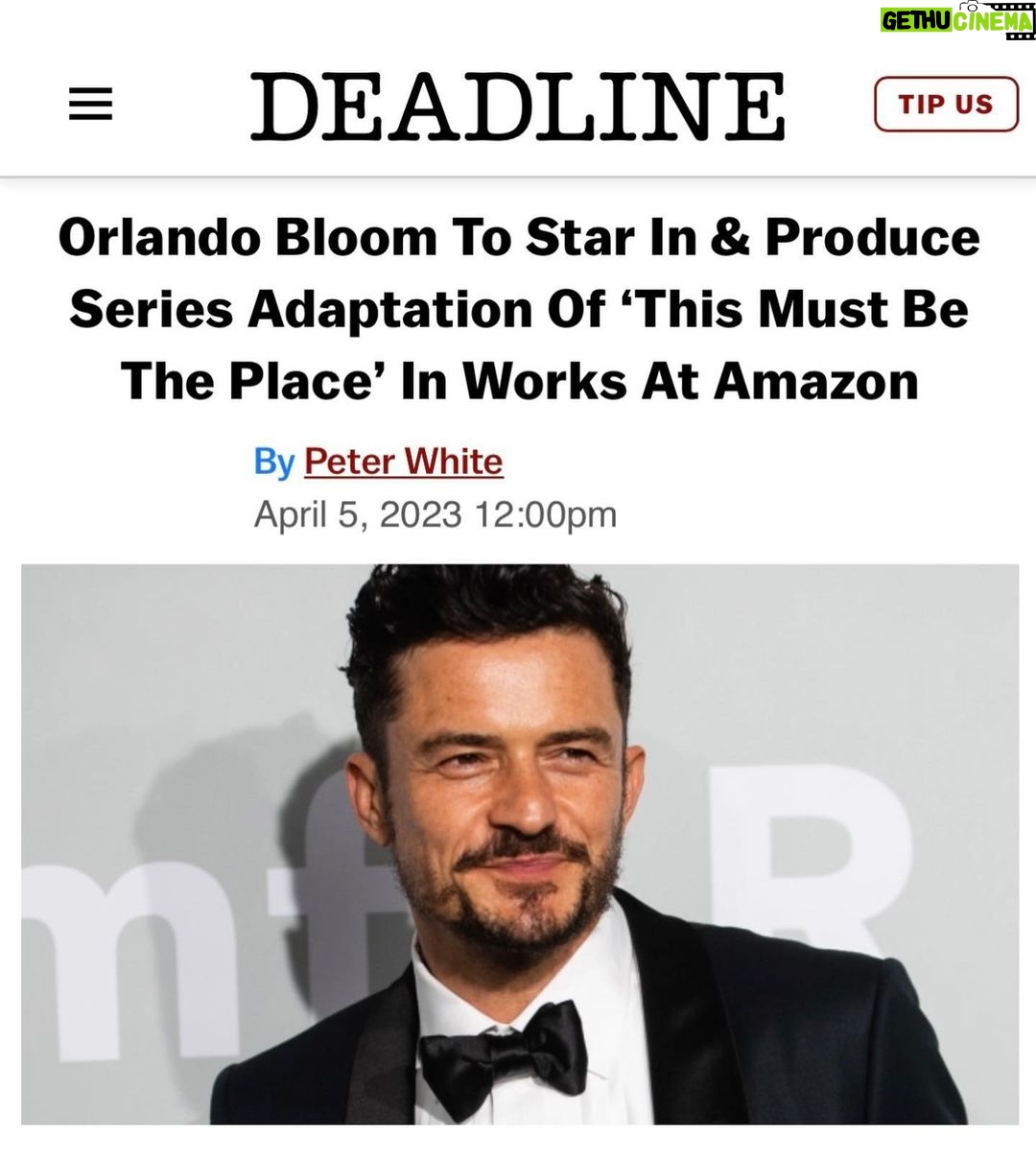 Orlando Bloom Instagram - Excited for this one, based on the novel by Maggie O’Farrell ❤️🔥