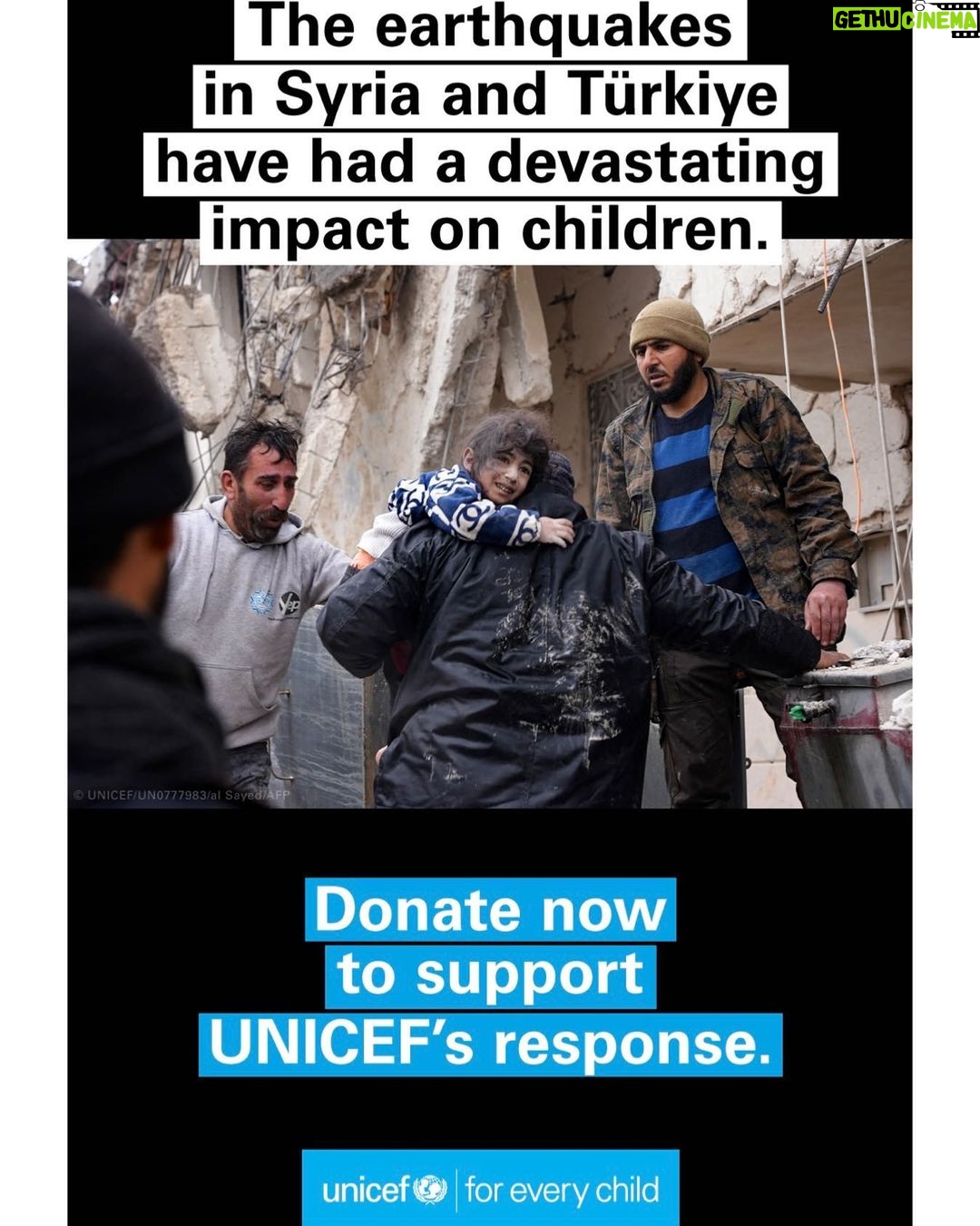 Orlando Bloom Instagram - My heart breaks for everyone affected by the devastating earthquake in Syria and Türkiye. @unicef is on the ground responding to the needs of thousands of families and children. Check out the link in bio to learn more.