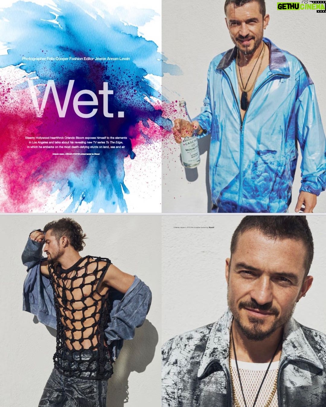 Orlando Bloom Instagram - 🎬 💥💦… Thanks to @theperfectmagazine and to my team who made this happen! 📸 @felix_cooper Styled by @mrmontyjackson featuring @davidyurman @diesel Groomer @guidrozlori Fashion Editor @jeanieus Shot at @chateaumarmont @independentpublicrelations @jodigottlieb1 #ToTheEdge 🔜 @peacock