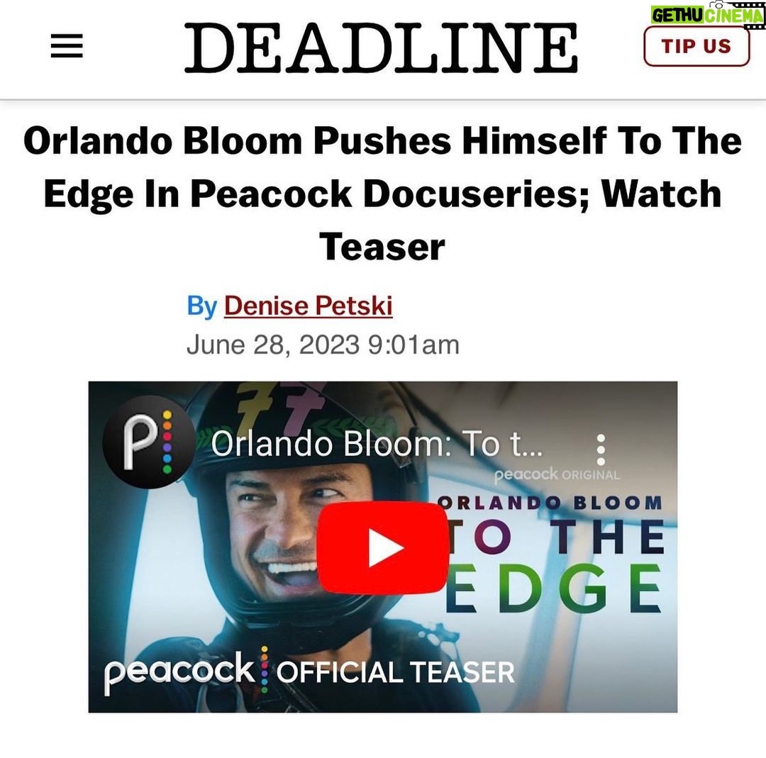 Orlando Bloom Instagram - Thank you to all the experts, athletes, and 🎬 crew who made this docuseries possible 👊 🌏#ToTheEdge @peacock