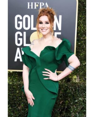 Our Lady J Instagram - What an incredible honor to be amongst all of the talent at the Golden Globes ceremony! Thank you @goldenglobes for nominating @poseonfx for best drama, and congratulations to all of the winners!
And a very special thank you to my team for getting me red-carpet ready ♥️
Hairstyling: @johnnystuntz 
Hair color: @colorbymattrez 
Hair cut: @buddywporter 
Makeup: @palomaromo_mua 
Stylist: @veronica.graye 
Dress: @fouadsarkiscouture 
Jewelry: @mahrukh.akuly.jewelry 
Surgery: @drharrisonlee @drmossi @drdonyoo
Smile: @drdanib
Photos: Frazer Harrison/Jon Kopaloff
