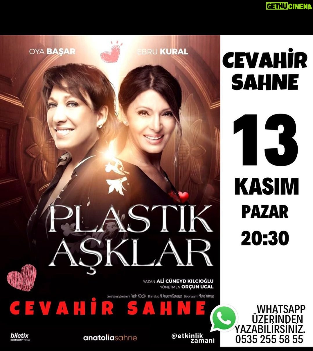 Oya Başar Instagram - Plastik Aşklar’ın 175. oyunuyla yarın Cevahir Sahne’deyiz. Cevahir Sahnesi