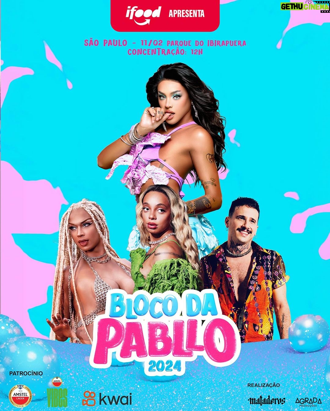 Pabllo Vittar Instagram - BLOCO DA PABLLO 11/02 - MEIO DIA - PQ IBIRAPUERA @pabllovittar @uriasss @liaclark @renanmartelozzo