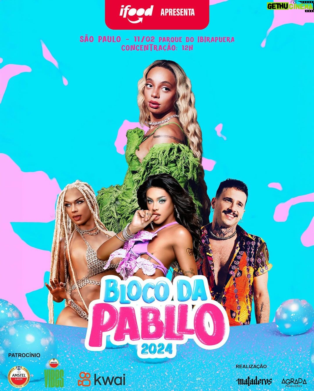 Pabllo Vittar Instagram - BLOCO DA PABLLO 11/02 - MEIO DIA - PQ IBIRAPUERA @pabllovittar @uriasss @liaclark @renanmartelozzo