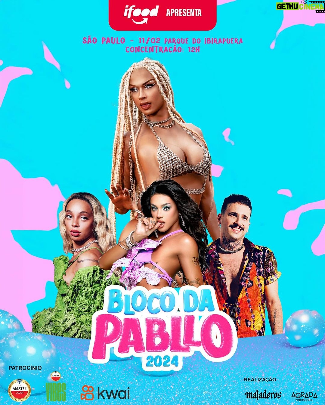 Pabllo Vittar Instagram - BLOCO DA PABLLO 11/02 - MEIO DIA - PQ IBIRAPUERA @pabllovittar @uriasss @liaclark @renanmartelozzo