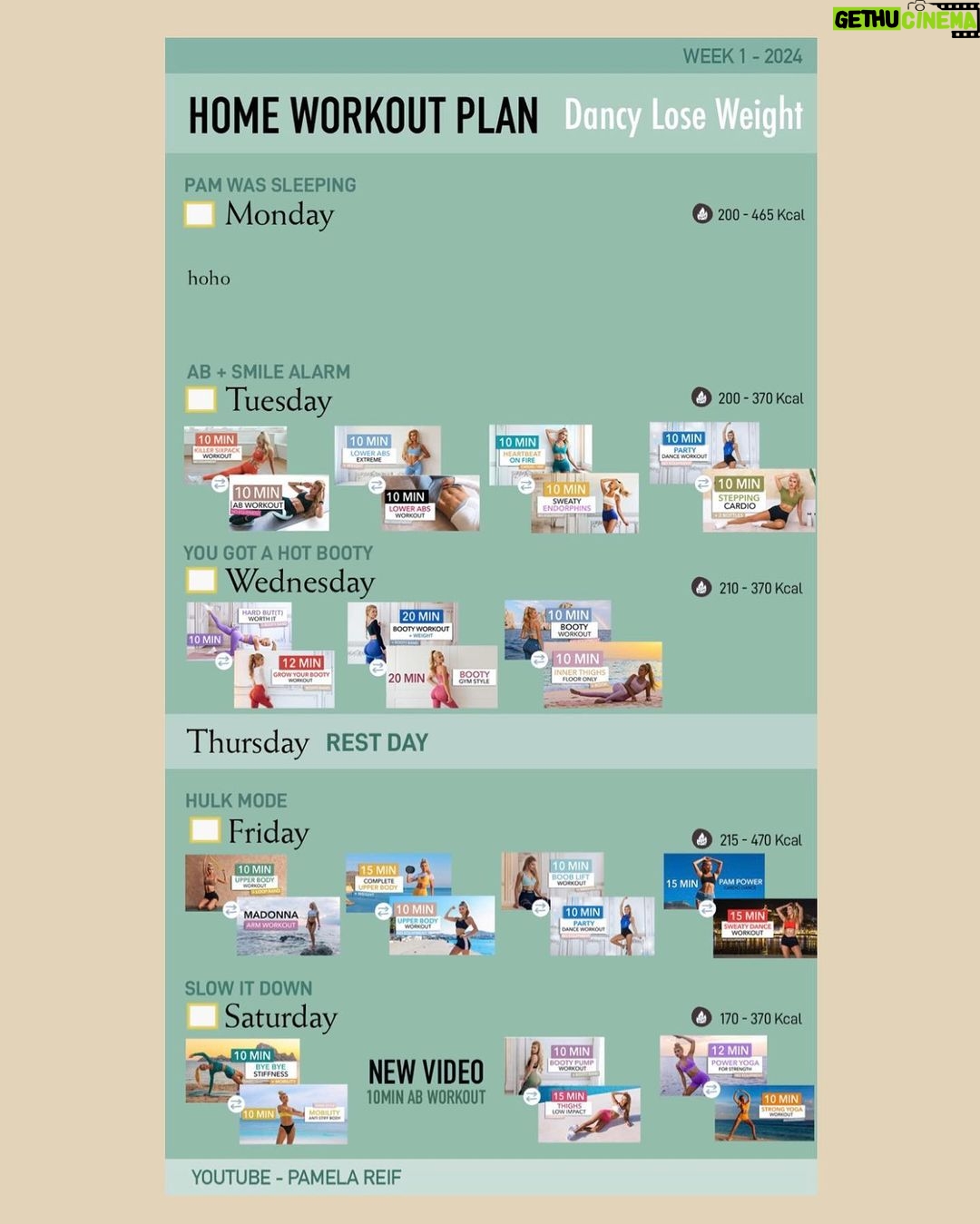 Pamela Reif Instagram - PAMUARY 🥸 how excited are you from 1 to 10? 🕺🏼 and which one part is your fave? 1️⃣ New Workout Plans every week - 13 versions! 2️⃣ Re-Start Workout Plan: A one-time plan you can use whenever you were sick or took a longer break. 3️⃣ 2 Live Sessions (Workout on Monday 08.01. 6:30pm - Cooking on Sunday 14.01. 11am) 4️⃣ 30 Day Recipe Challenge: Change your entire diet at once? Nah, let’s reduce pressure. Try at least 1 healthy recipe a day, which is easy to integrate into your life. Also nice to force yourself to try something new 🥸😂 Maybe you’ll find a new all-time fave! 5️⃣ Giveaways: Each Sunday, I will announce 3 people who get a 100€ coupon for éla or/and Naturally Pam. You can choose what you want to have, I will send it to your home. To take part in the giveaway, post a story of your Pam workout session or Pam recipe, tag me & use the hashtag #pamuary. Easy! 6️⃣ Pam’s Tip of the Day: Sharing hacks each morning in my story: about food, health, beauty, sports… Small things that I have maybe never shared - but I do them in my daily life! 📱If you want to become a Premium Member of my #PamApp to access all 500 recipes, all workout plan functions, pre-access for Naturally Pam launches, etc. - it’s only 2,49€ per month 🫶🏼 less than a water bottle at the airport, as I noticed yesterday hahaaaaa 😂 #pamuary #january #2024 #motivation